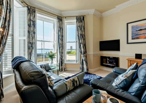 The living area at 5 South Beach Court, Tenby