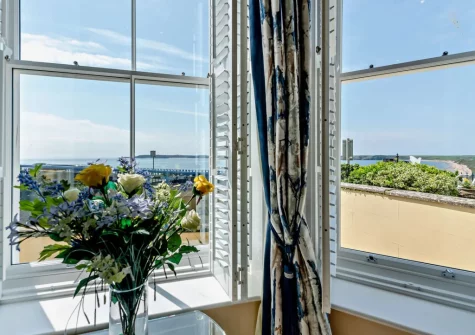 The view from the living area at 5 South Beach Court, Tenby