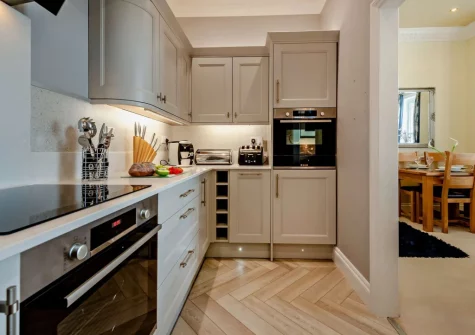 The kitchen at 5 South Beach Court, Tenby