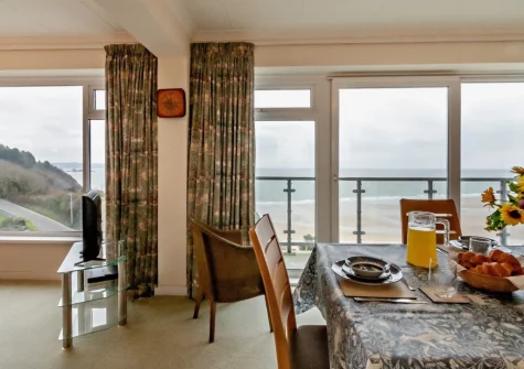 The living & dining area at 50 Croft Court, Tenby