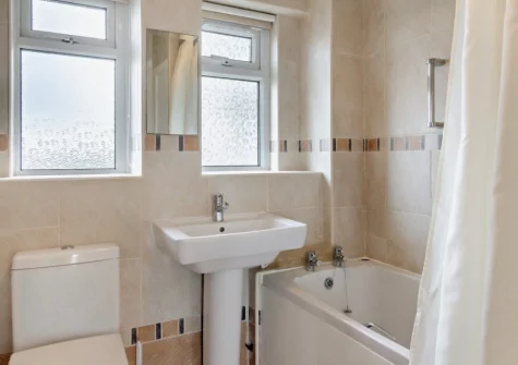 The bathroom at 50 Croft Court, Tenby