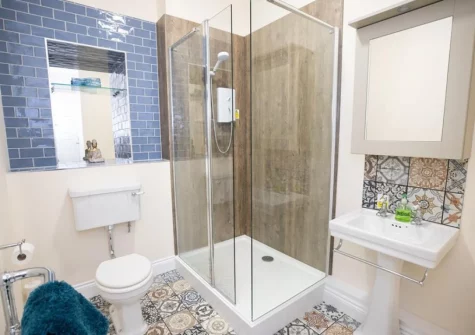 The shower room at 6 Richmond House, Tenby