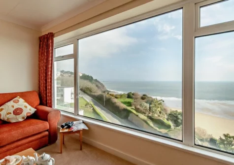 The living area at 60 Croft Court, Tenby