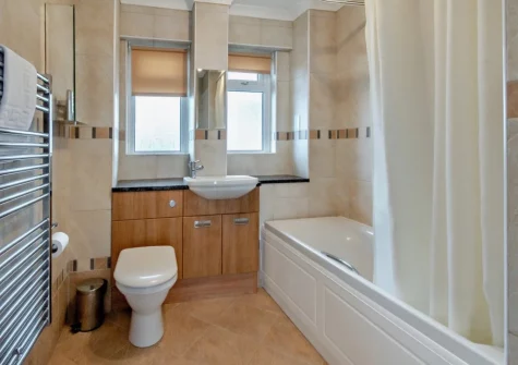 The bathroom at 60 Croft Court, Tenby