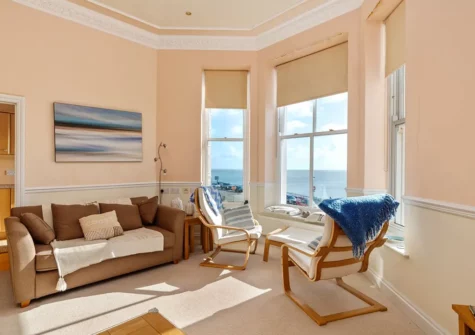 The living area at 7 South Beach Court, Tenby