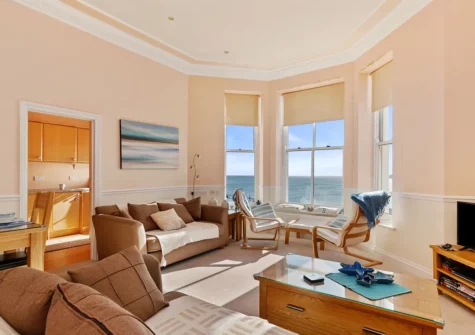 The living area at 7 South Beach Court, Tenby