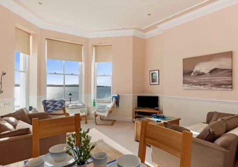 The living area at 7 South Beach Court, Tenby