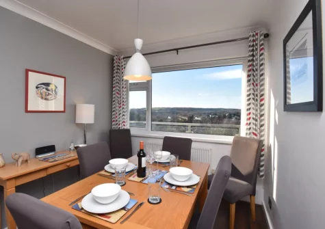 The dining area at 74 Croft Court, Tenby