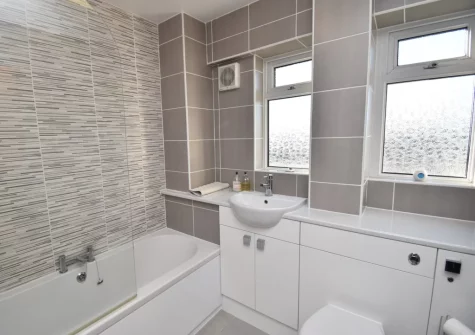 The bathroom at 74 Croft Court, Tenby