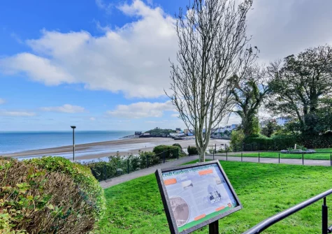 The shared garden at 74 Croft Court, Tenby