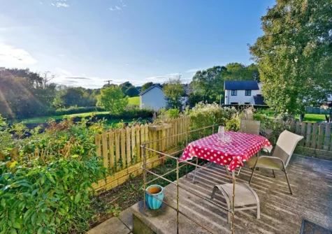 The decked patio at 9 Kings Court, Narberth