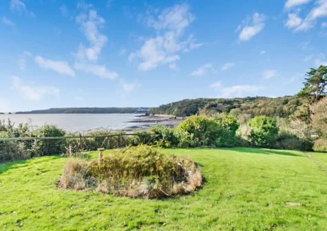 The lawned garden at Aelfryn, Wisemans Bridge