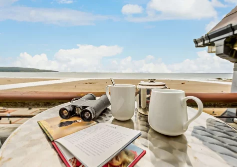 The balcony & outdoor sitting area at Aeradŵr, Broad Haven