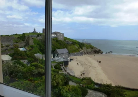 The magnificent sea view from the living room at Ar Lan Y Mor, Tenby