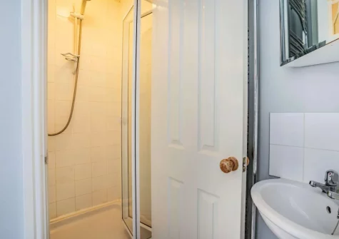 Bedroom #1 en-suite shower room at Ar Lan Y Mor, Tenby