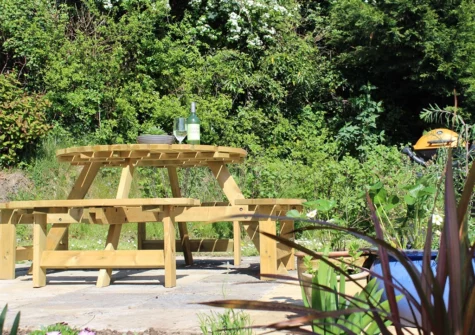 The patio at Bali Hai, Saundersfoot