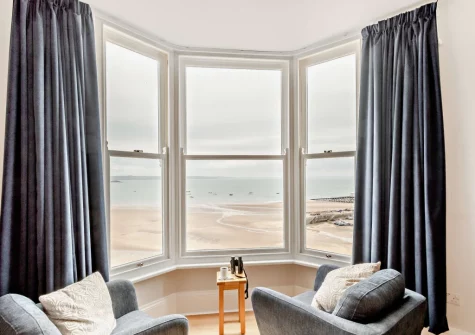The living area at Beach Retreat, Tenby