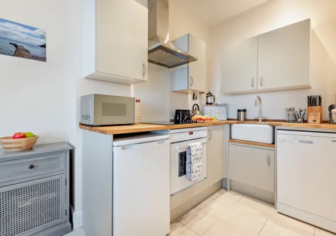 The kitchen at Beach View, Tenby