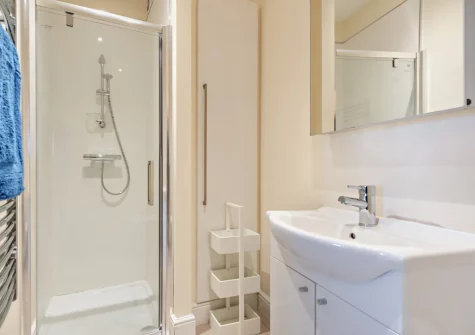 The shower room at Beach View, Tenby