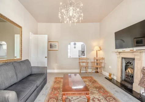 The living room at Beaufort Apartment, Tenby