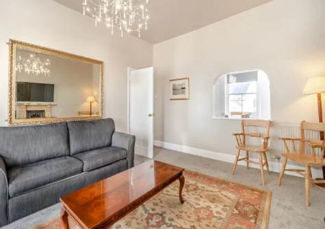 The living room at Beaufort Apartment, Tenby