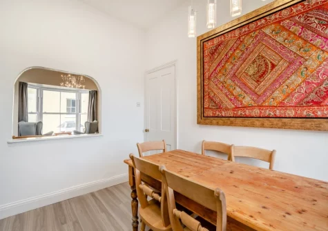 The dining area at Beaufort Apartment, Tenby