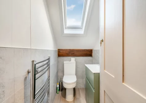 The shower room at Beaufort Apartment, Tenby