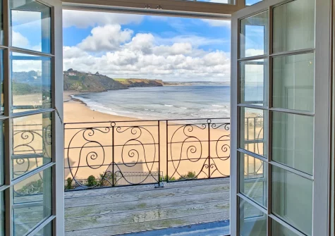 The balcony, accessed from the living room, at Belle Vue House, Tenby