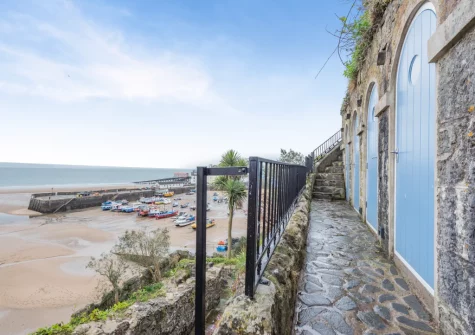 When staying at Belle Vue House, you can walk down the tunnel steps right onto the beach