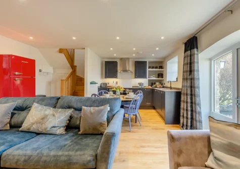 The living, dining area & kitchen at Berry Cottage, Little Haven