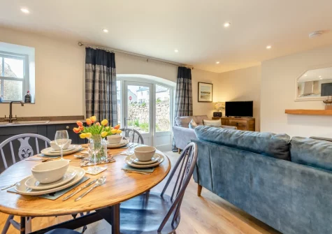 The dining area at Berry Cottage, Little Haven