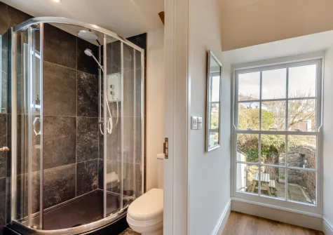 The shower room at Berry Cottage, Little Haven