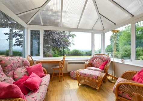 The sunroom at Blochdy, Brynsiencyn