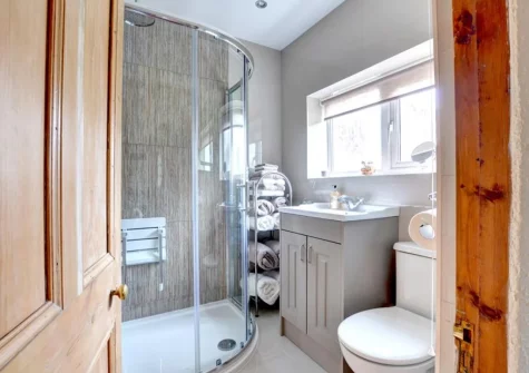 The shower room at Blochdy, Brynsiencyn