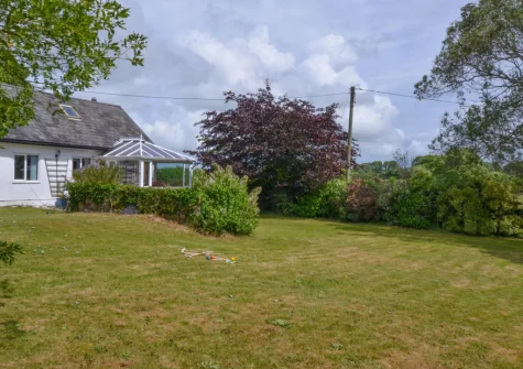The enclosed lawned garden at Blochdy, Brynsiencyn