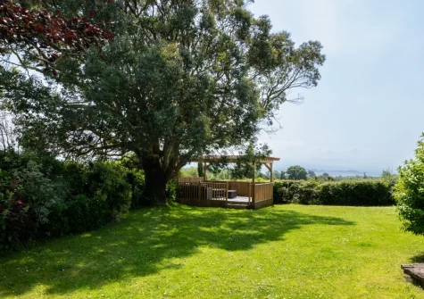The enclosed lawned garden at Blochdy, Brynsiencyn