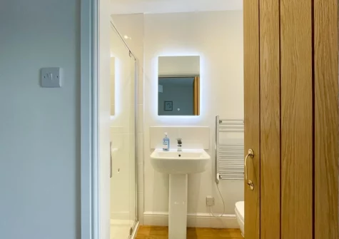 Bedroom #1 en-suite shower room at Bluebell House, Tenby