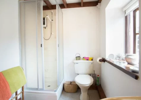 The shower room at Bridge Cottage, Cresselly