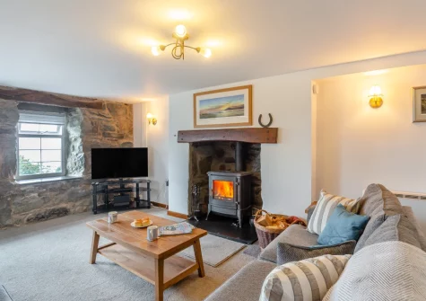 The living room at Bron Y Gadair, Llanfair