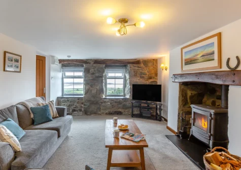 The living room at Bron Y Gadair, Llanfair