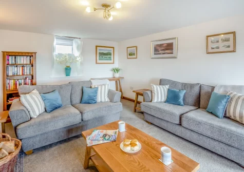 The living room at Bron Y Gadair, Llanfair
