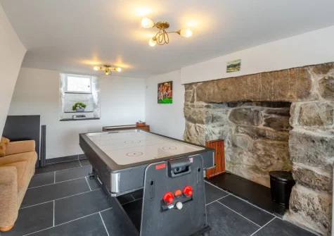 The games room at Bron Y Gadair, Llanfair