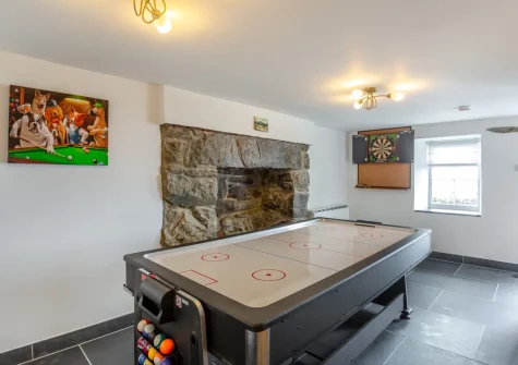The games room at Bron Y Gadair, Llanfair