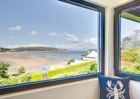 The view from bedroom #1 at Bryn Benar, Abersoch