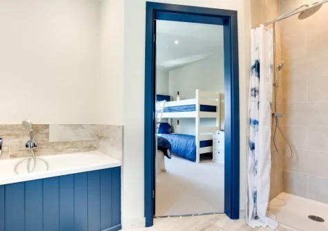Bedroom #3 & #4 Jack 'n Jill en-suite bathroom at Bryn Benar, Abersoch