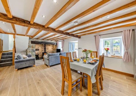 The living & dining area at Bryn Bras, Brithdir