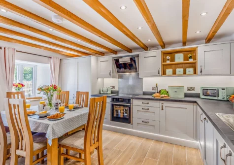 The kitchen & dining area at Bryn Bras, Brithdir