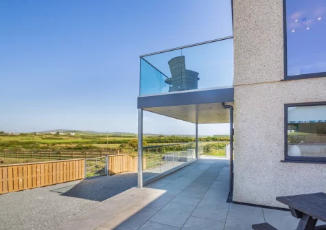 The patio, barbecue & alfresco dining area at Bryn Deufor, Anelog