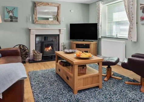 Bryn Olwyn, Little Newcastle is a three bedroom cottage with large living / dining / kitchen and superb rural views. Newly renovated to a high standard it is fully furnished & equipped. Leather sofas, recliner chairs & woodburner. Large garden & parking.