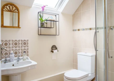 The shower room at Bryncoed, Narberth